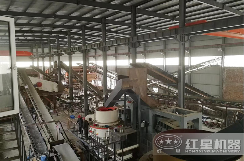 鵝卵石制砂加工客戶現場