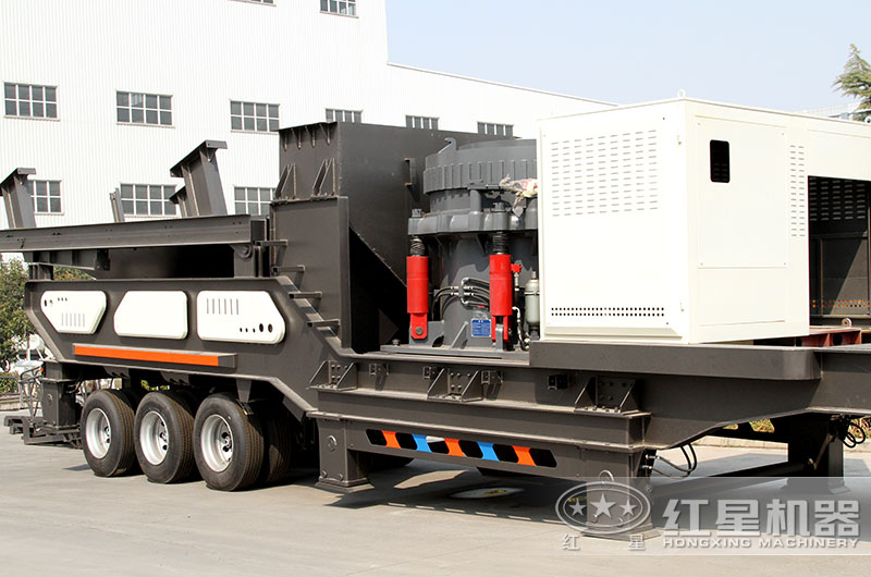 輪胎式圓錐移動破碎機廠區實拍圖